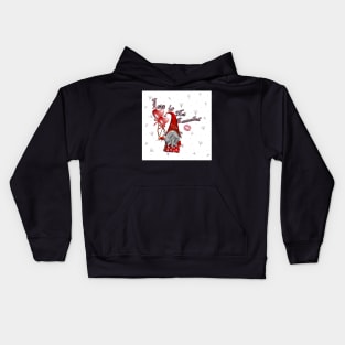 Cute Love Gnome & Quote, Love Is Not Cancelled Cute Couple Gifts for Valentines Day Kids Hoodie